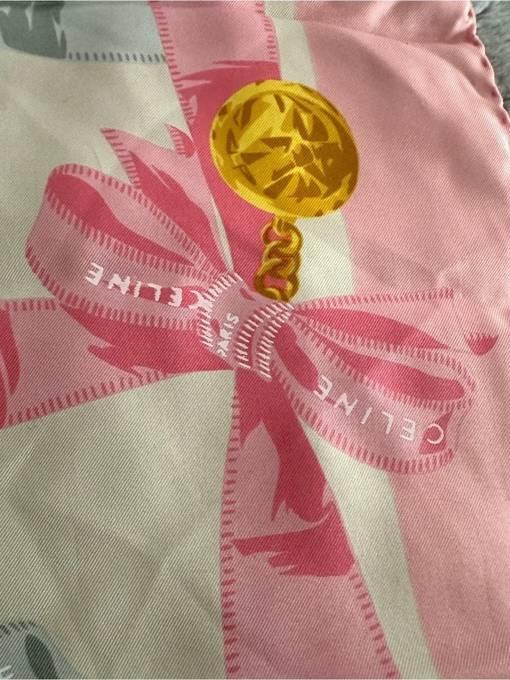 Celine Pink Silk Scarf